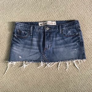 Hollister Destroyed Jean cutoff mini skirt